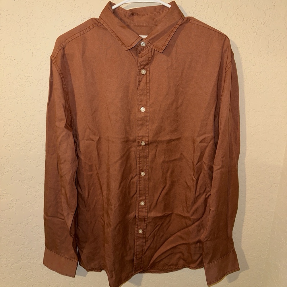 Goodfellow & Co Men's Casual Button Down Shirt - Rich Brown
